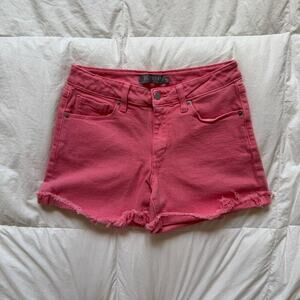 Just USA womens sz 2 Pink stretchy mid rise cutoff shorts festival indie